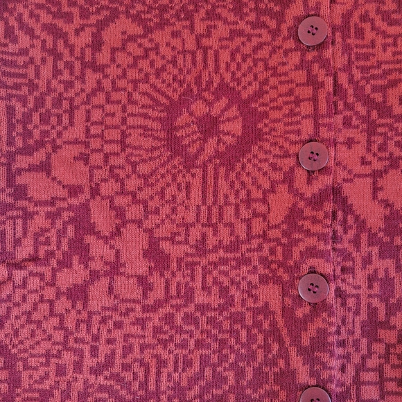 Intiwara Womens Alpaca Button Front Red Orange Cardigan Size Small - Picture 3 of 13